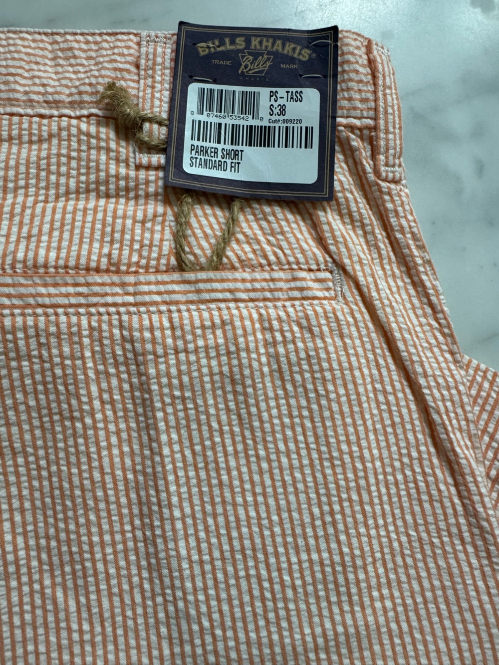 Parker Peach and White Striped Seersucker Shorts - Picture 2 of 4